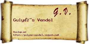 Gulyás Vendel névjegykártya