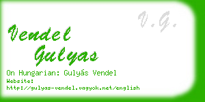 vendel gulyas business card